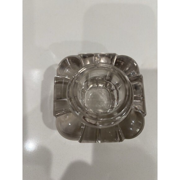 Early 1900s Crystal Inkwell Antique Ink Bottle  Glass 2" Tall - Picture 2 of 5